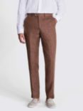 Moss Tailored Fit Linen Trousers, Brown