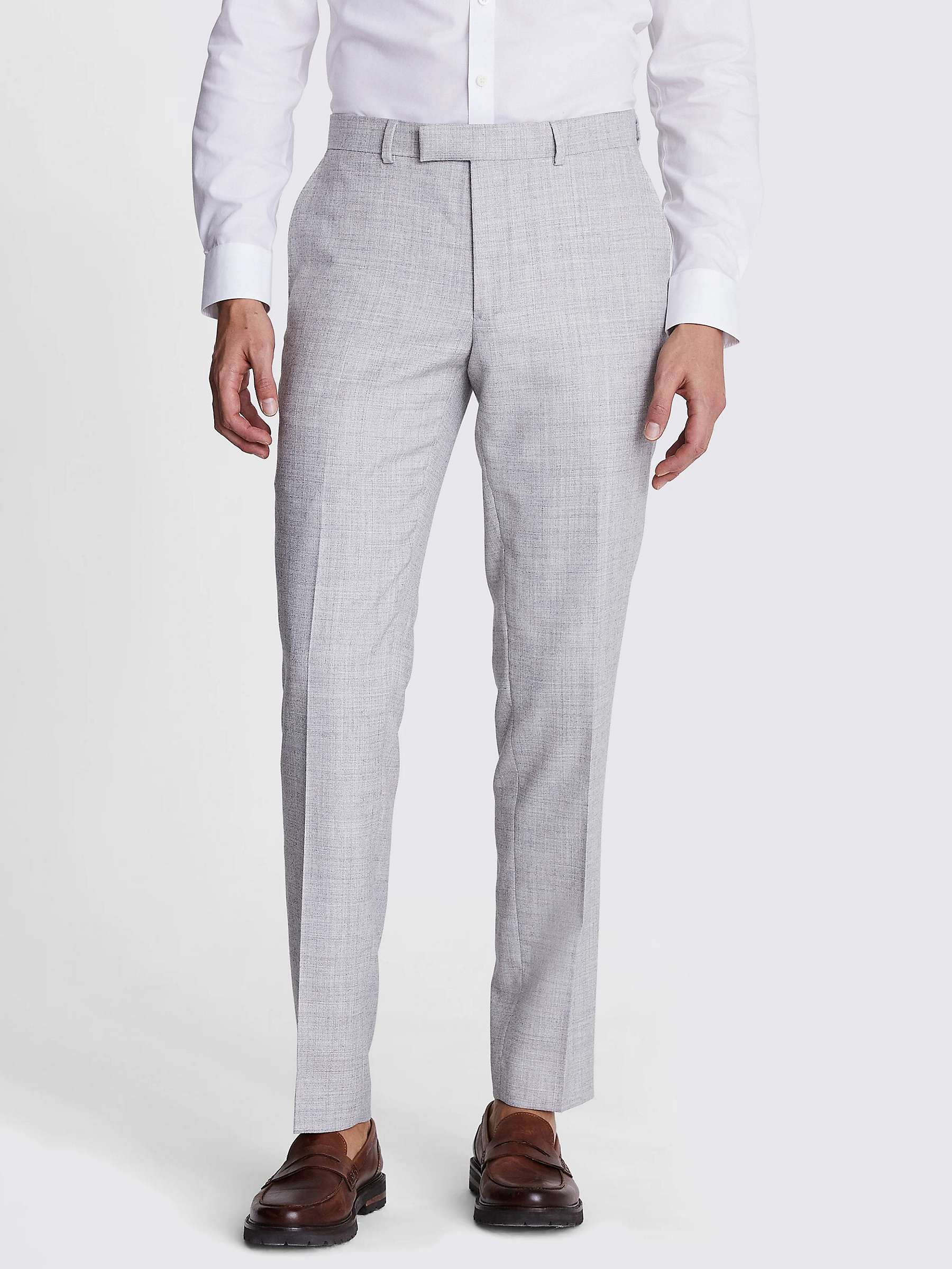 Buy Moss Slim Fit Wool Blend Suit Trousers, Light Grey Online at johnlewis.com