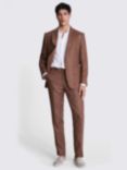 Moss Tailored Fit Check Linen Suit Jacket, Copper