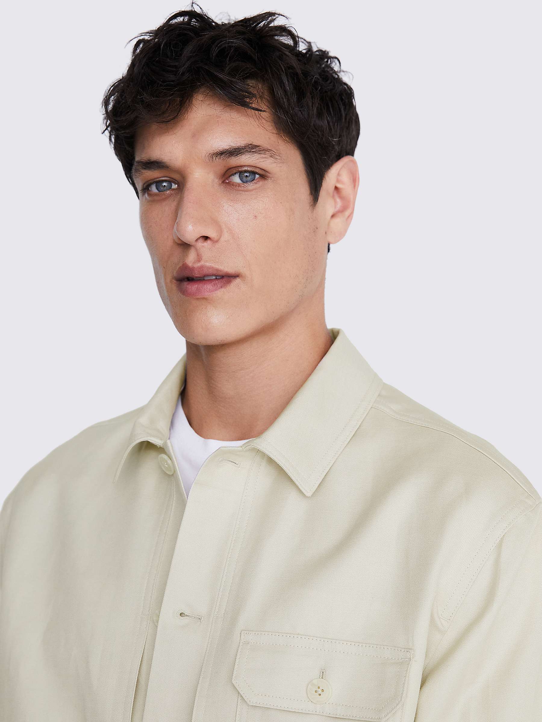 Buy Moss Linen Blend Worker Overshirt, Light Camel Online at johnlewis.com