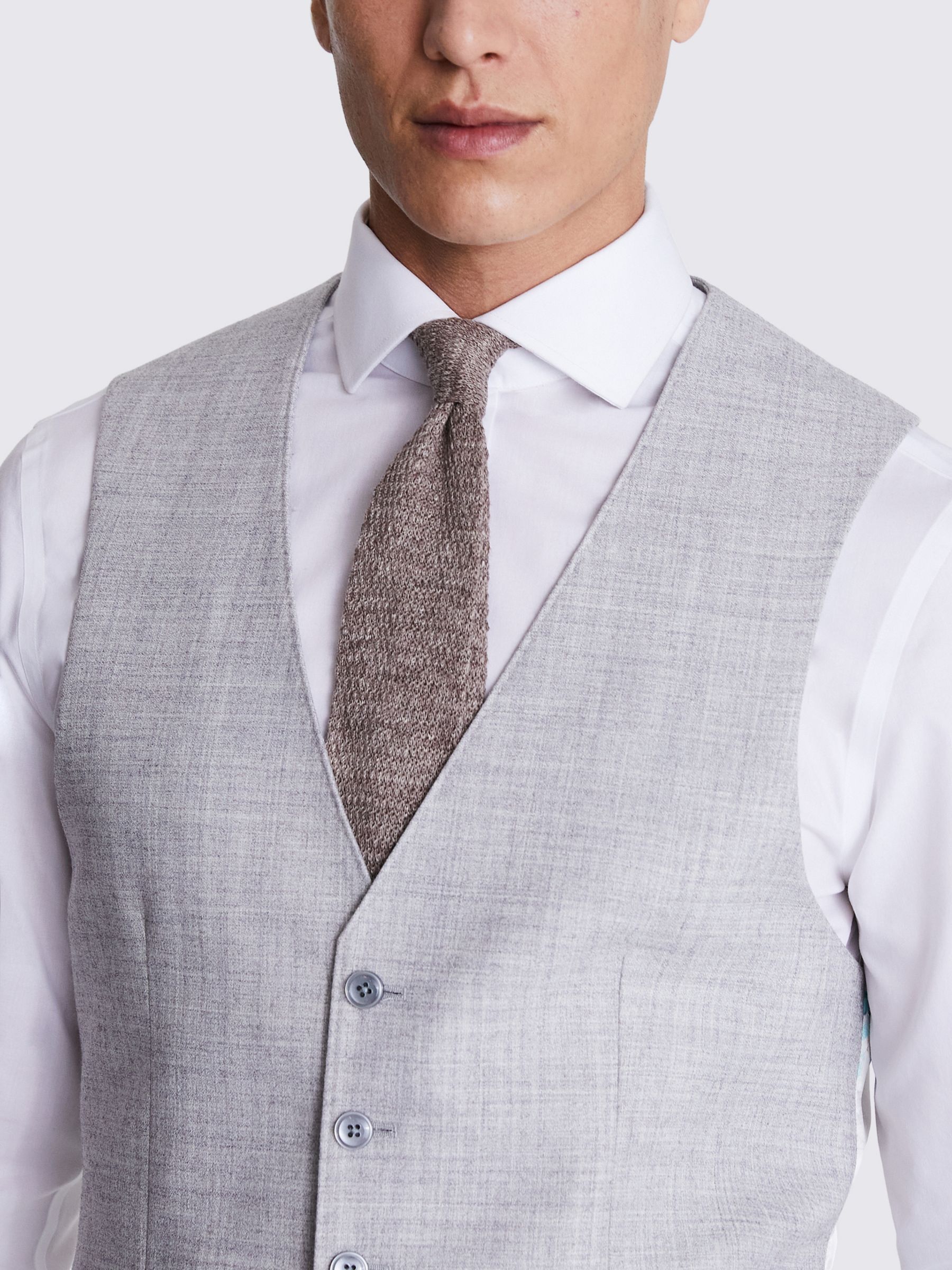 Moss Slim Fit Wool Blend Waistcoat, Light Grey, 36R