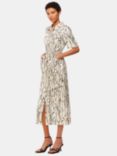 Whistles Fontella Bamboo Shoots Midi Dress, Ivory/Multi