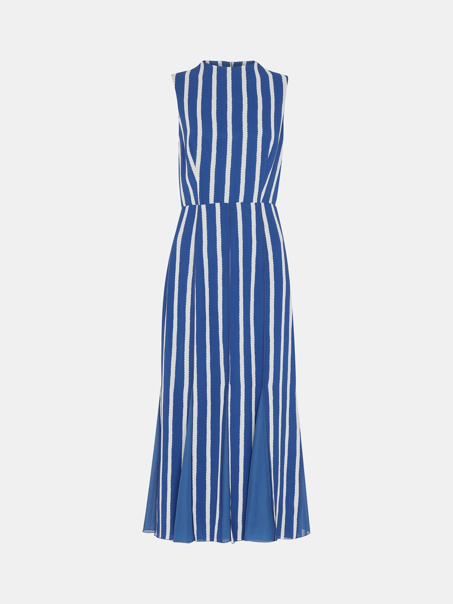 Buy Whistles Crinkle Stripe Midi Dress, Blue/White Online at johnlewis.com