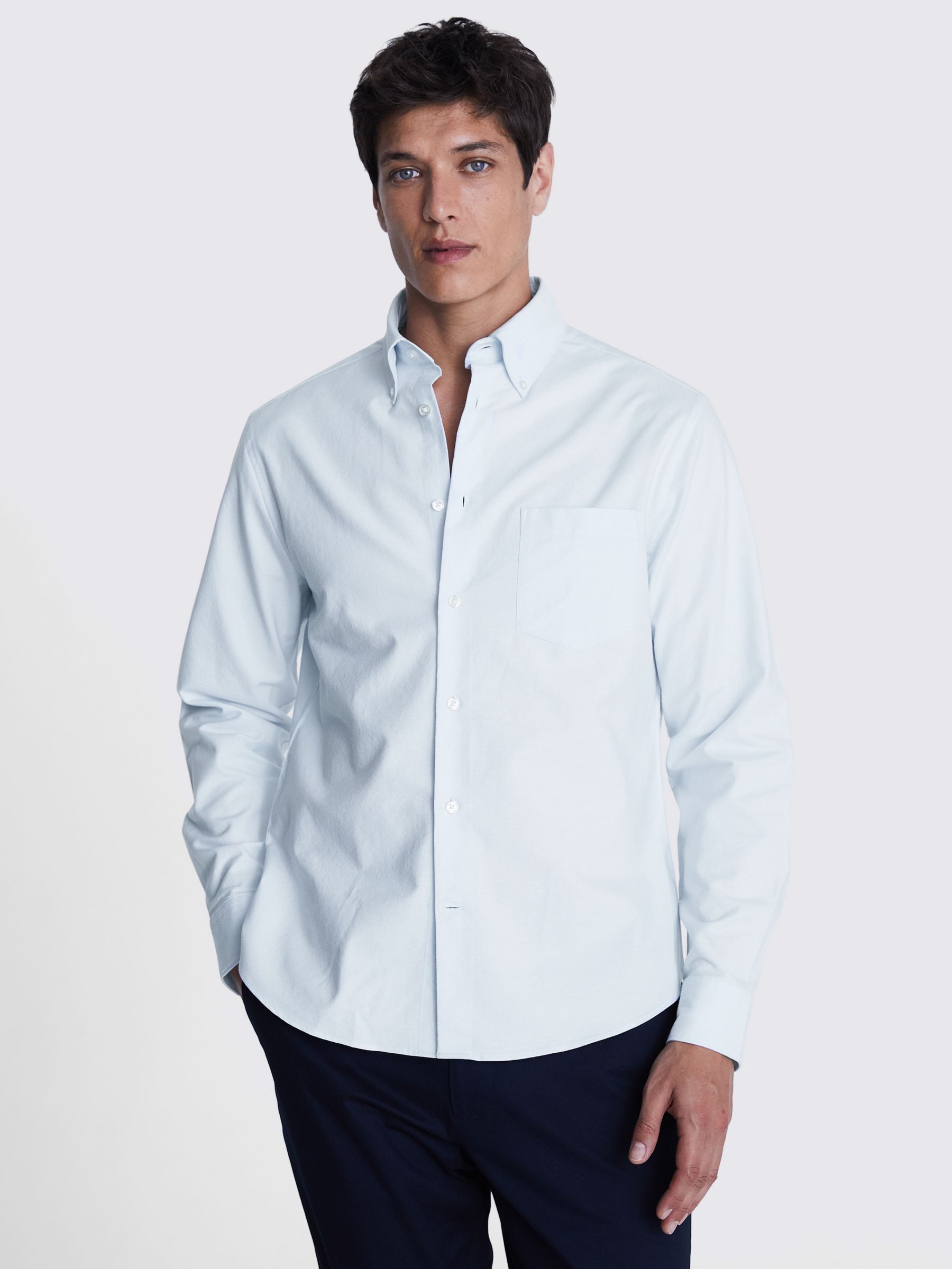 Moss Washed Oxford Shirt, Light Blue, S