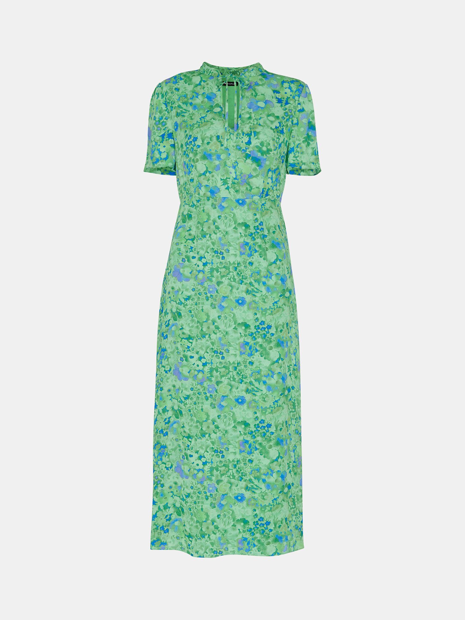 Whistles Lucid Floral Bonnie Dress, Green/Multi, 6
