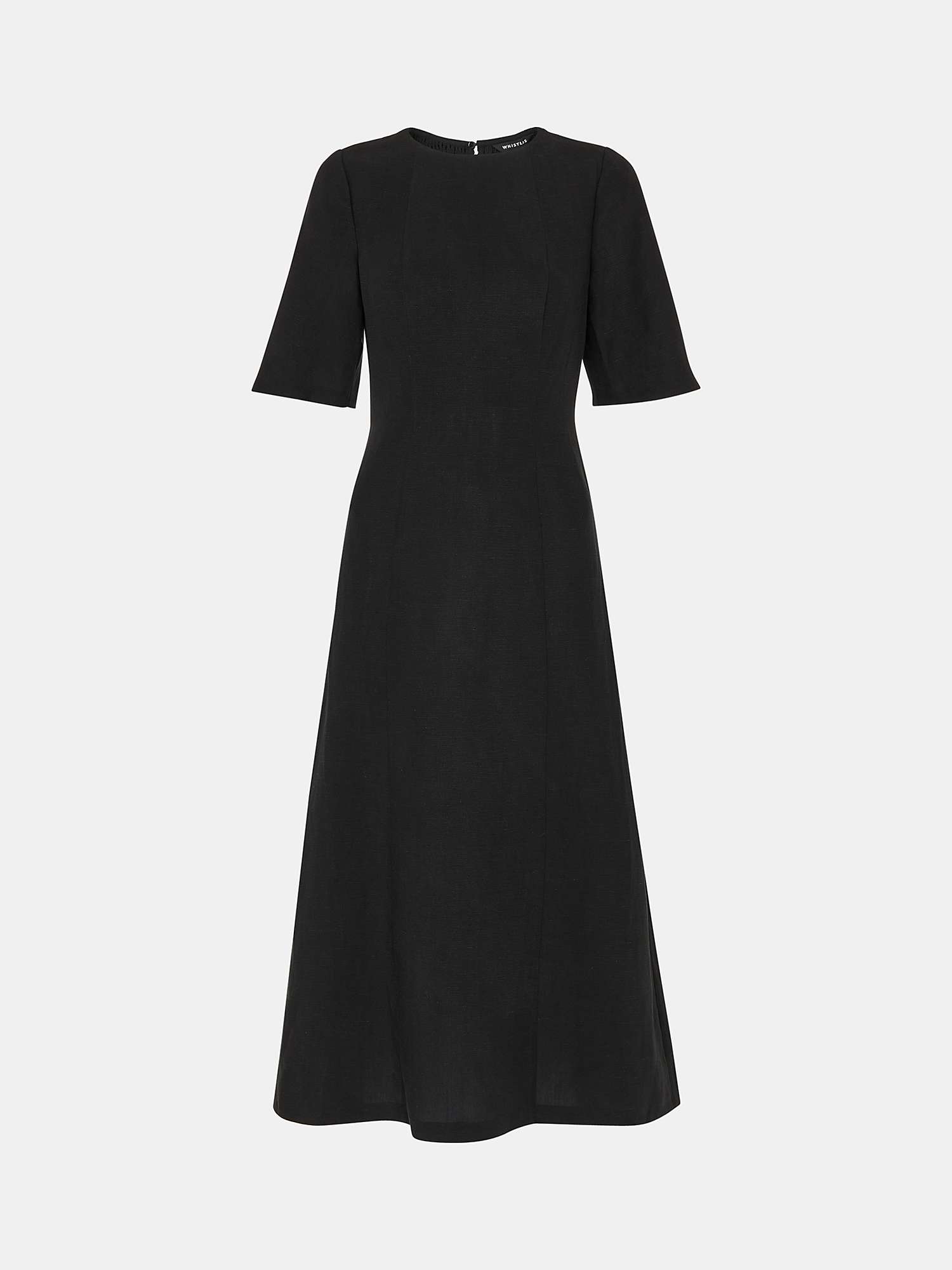 Buy Whistles Veda Linen Blend Midi Dress, Black Online at johnlewis.com
