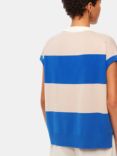 Whistles Lyla Striped Knitted Polo Top, Blue/Multi