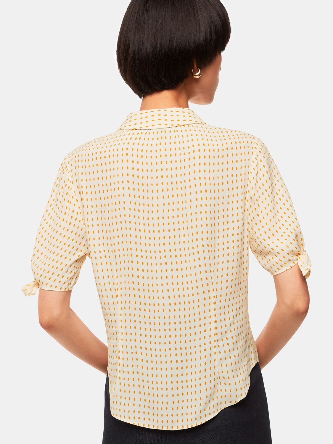 Buy Whistles Oval Spot Tie Sleeve Blouse, Ivory/Multi Online at johnlewis.com