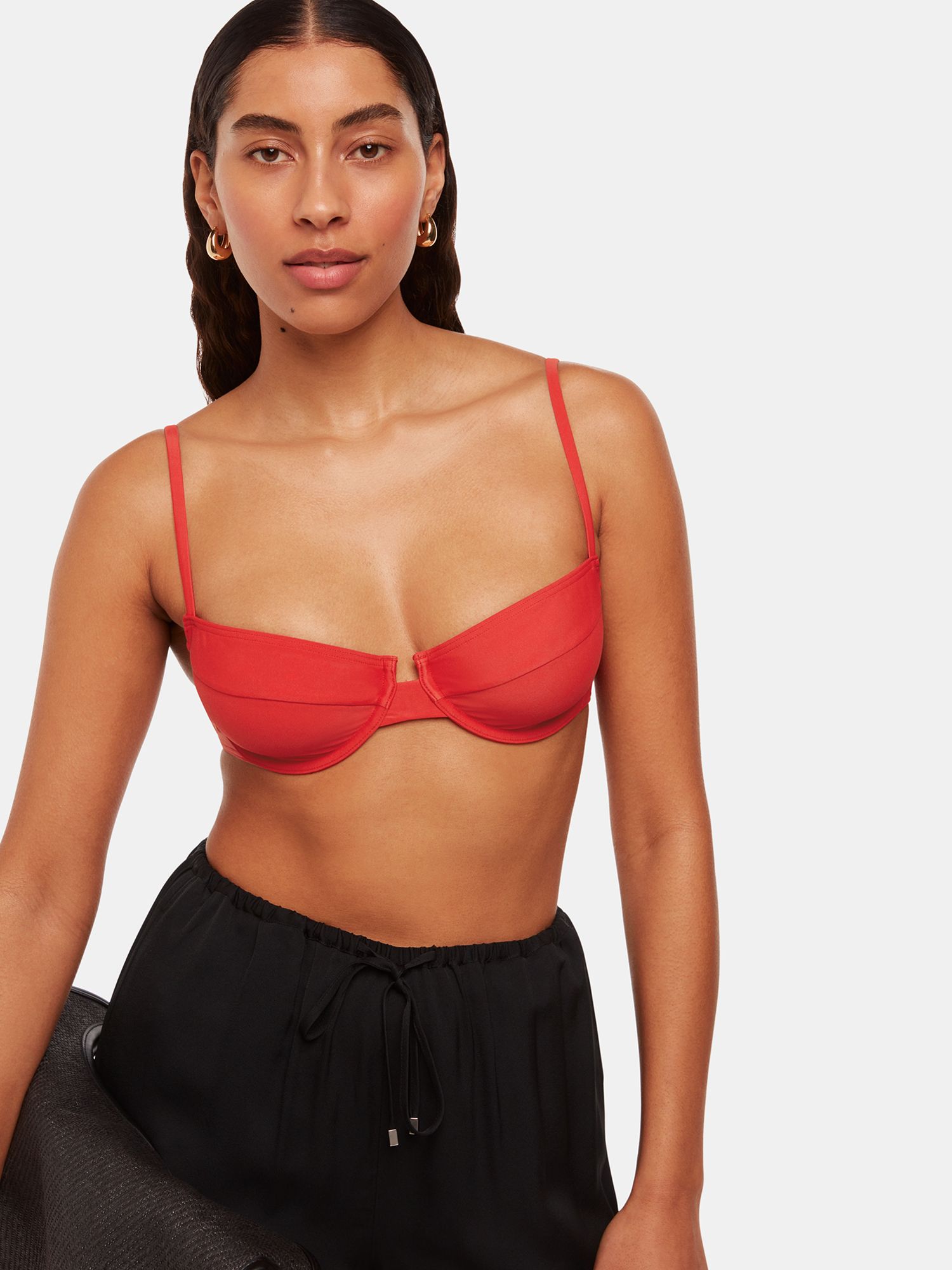 Whistles Lillie Underwired Bikini Top, Red, 6