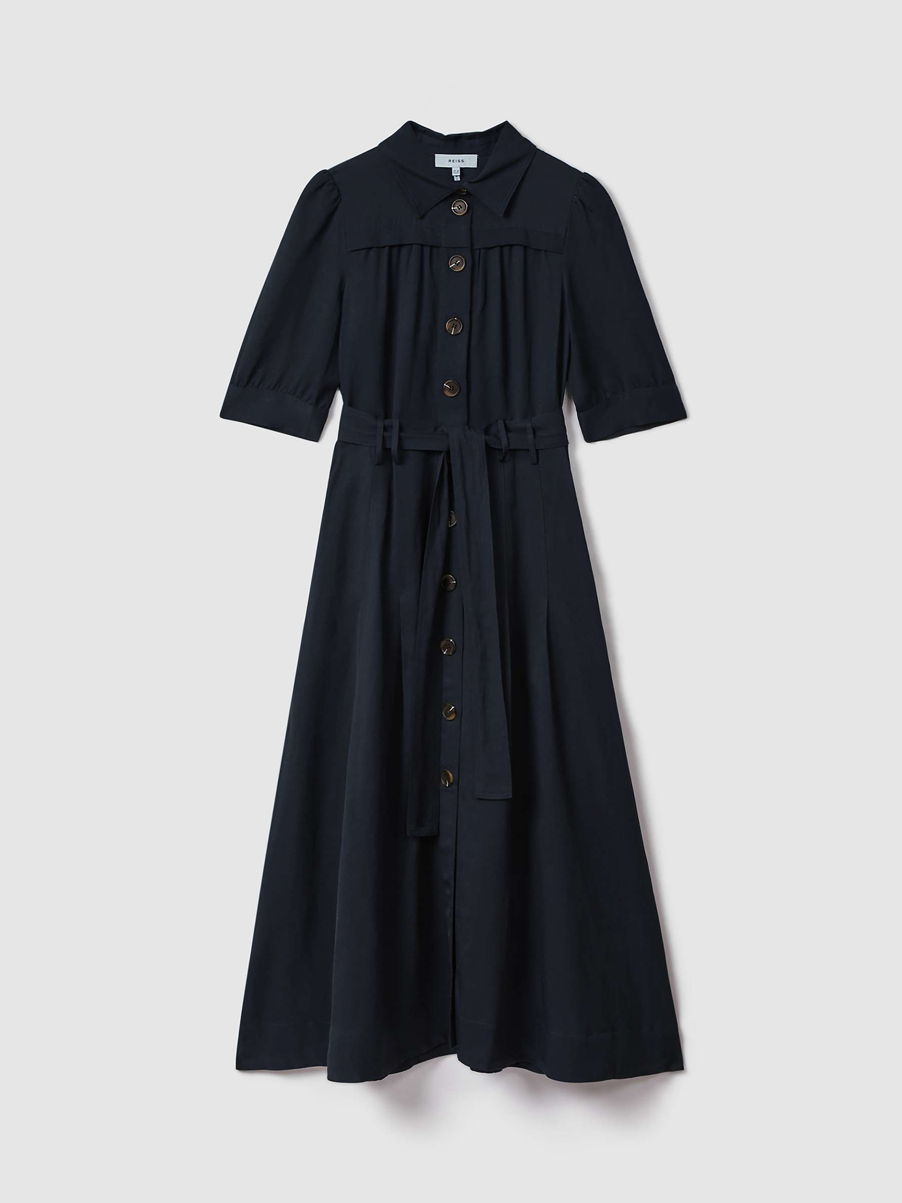 Buy Reiss Petite Malika Linen Blend Midi Shirt Dress Online at johnlewis.com
