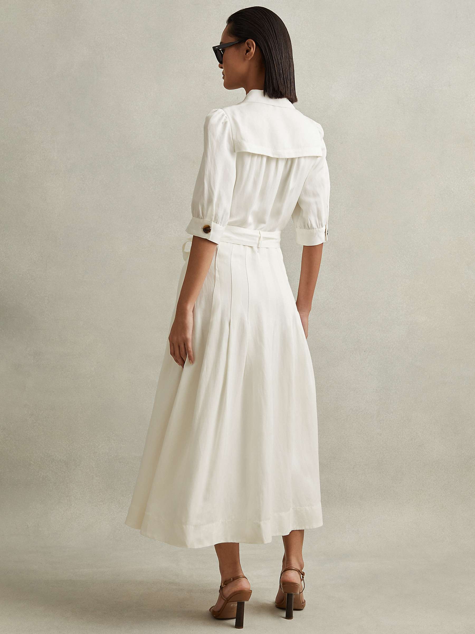 Buy Reiss Petite Malika Linen Blend Midi Shirt Dress Online at johnlewis.com