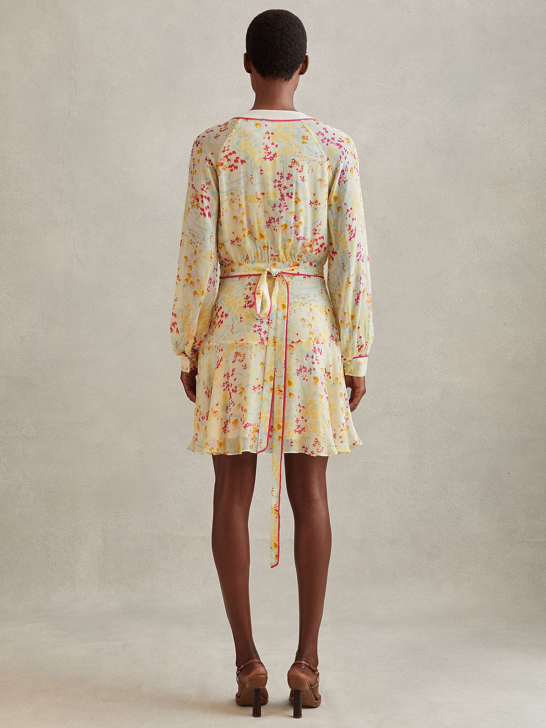 Buy Reiss Molly Floral Print Mini Dress, Yellow/Multi Online at johnlewis.com
