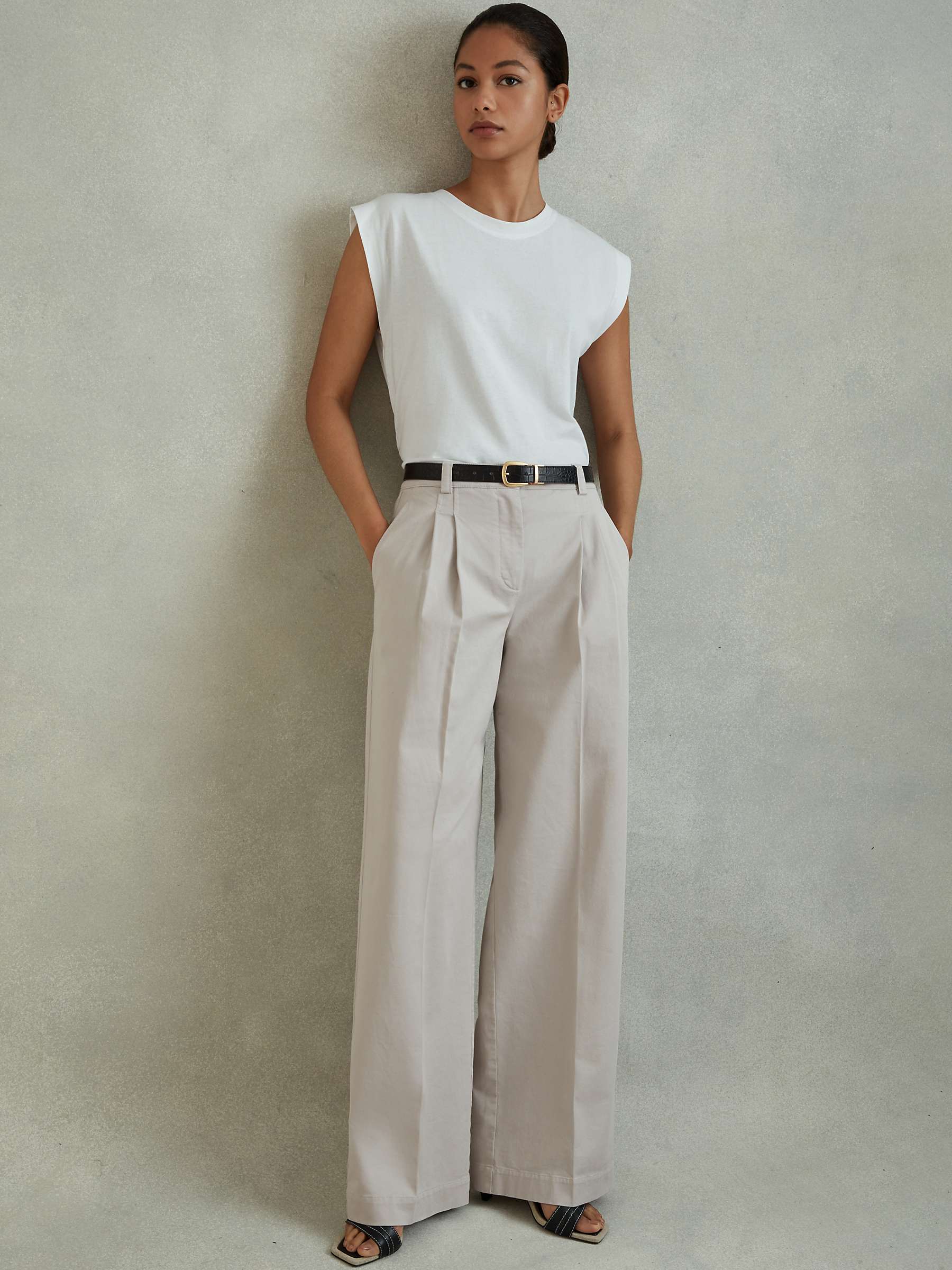 Buy Reiss Astrid Wide Leg Pleat Front Trousers Online at johnlewis.com