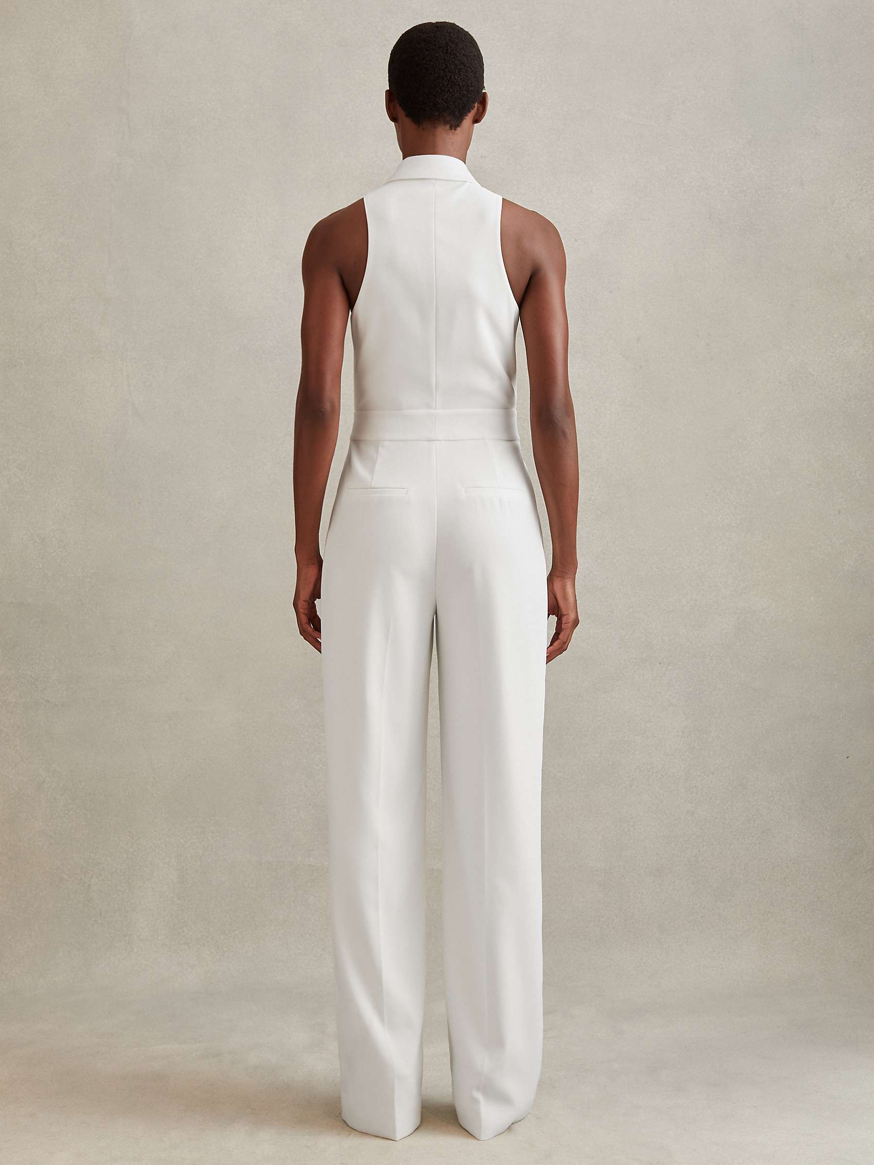 Buy Reiss Lainey Tuxedo Jumpsuit, White Online at johnlewis.com
