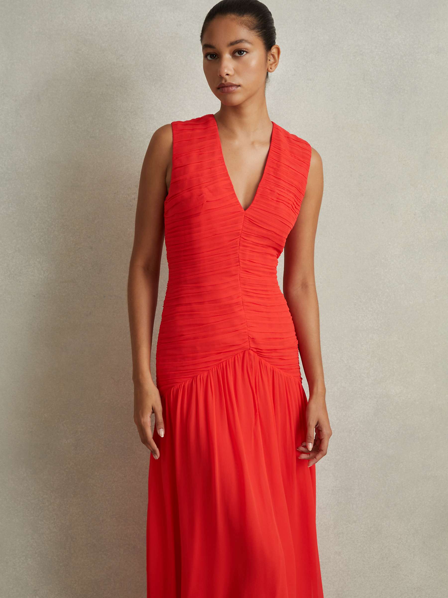 Buy Reiss Saffy Ruched Midi Dress Online at johnlewis.com