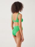 HUSH Harper Ribbed High Waist Bikini Bottoms, Green