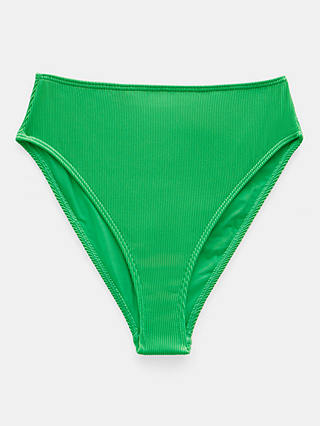 HUSH Harper High Waisted Rib Bikini Bottoms, Green