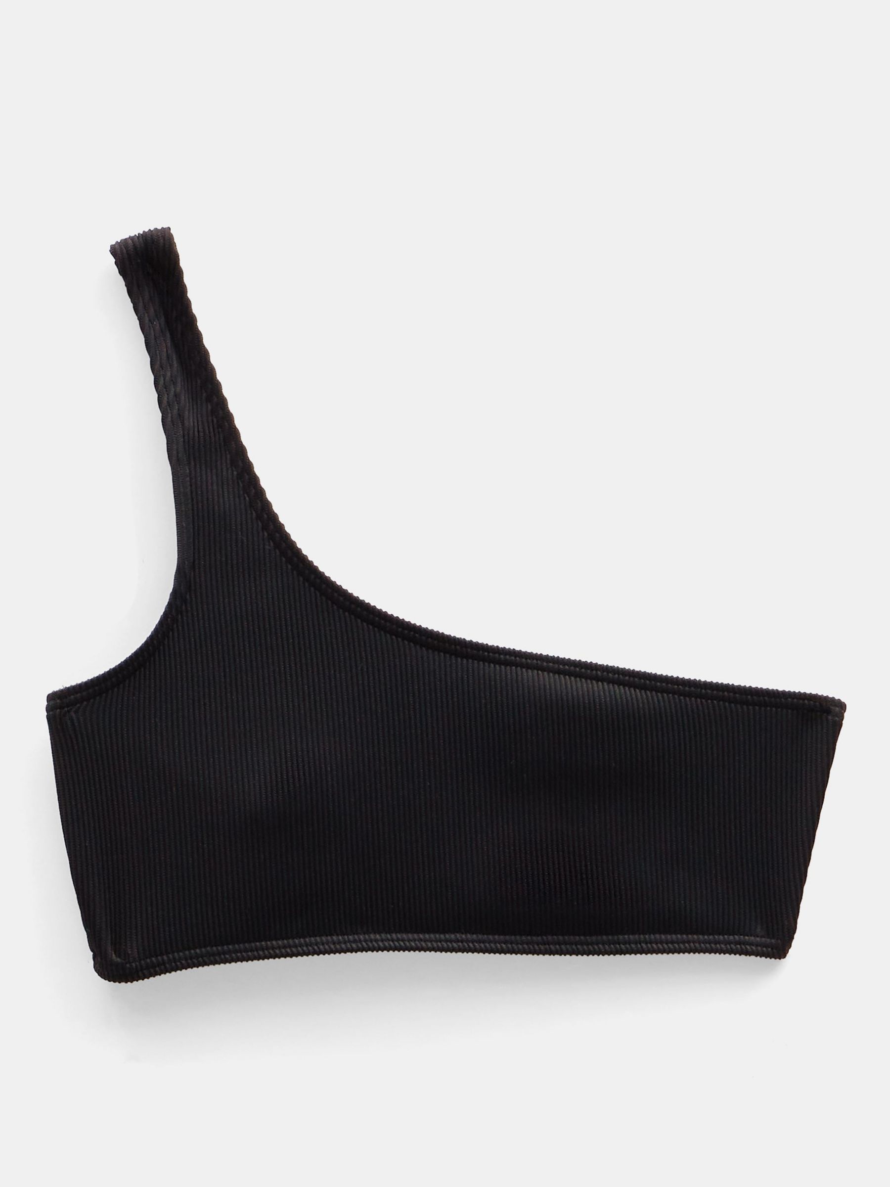 Buy HUSH Olivia Asymmetric Ribbed Bikini Top, Black Online at johnlewis.com