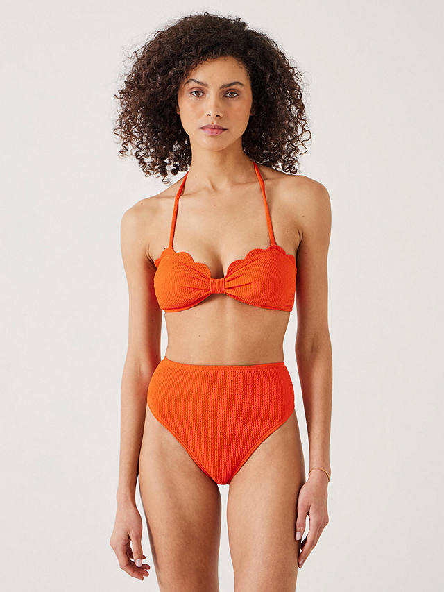 HUSH Stella Scallop Bandeau Bikini Top, Orange