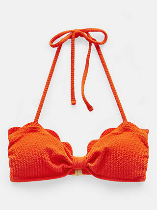 HUSH Stella Scallop Bandeau Bikini Top, Orange