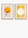 EAST END PRINTS Kubistika 'Golden Sun' Framed Print, Set of 2