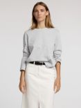 SELECTED FEMME Boxy Long Sleeve T-Shirt, Light Grey Mel