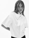 SELECTED FEMME Juno Bow Shirt, Bright White