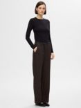 SELECTED FEMME Wide Leg Trousers, Coffee Bean