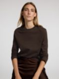 SELECTED FEMME Boxy Long Sleeve T-Shirt, Coffee Bean