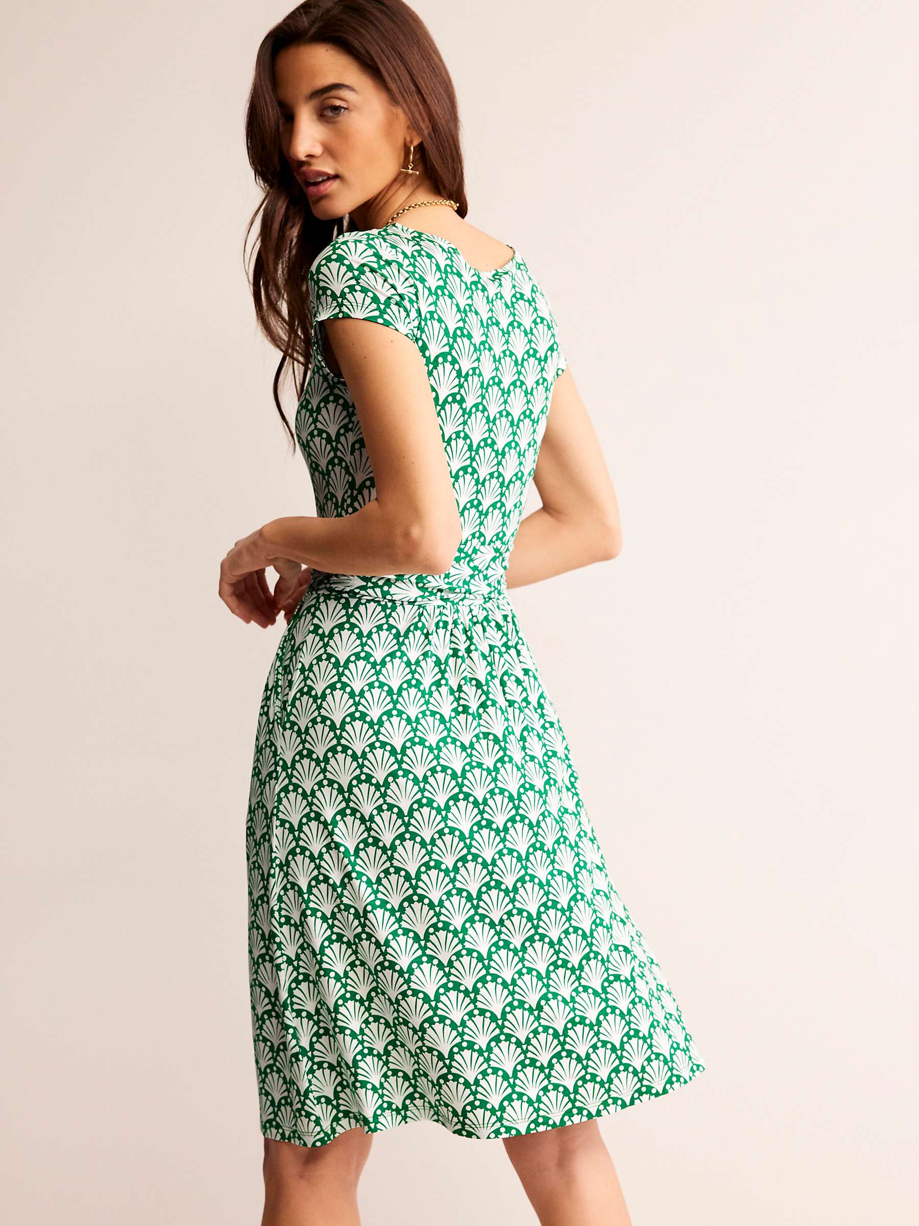 Buy Boden Amelie Jersey Dress, Green Shells Online at johnlewis.com