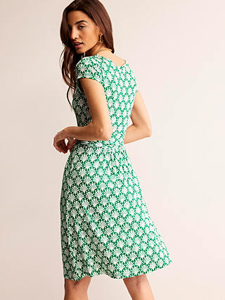Boden Amelie Jersey Dress, Green Shells