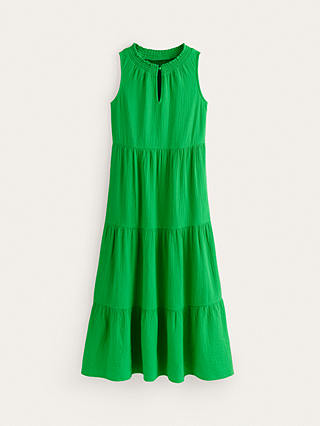 Boden Double Cloth Tiered Maxi Dress, Kelly Green