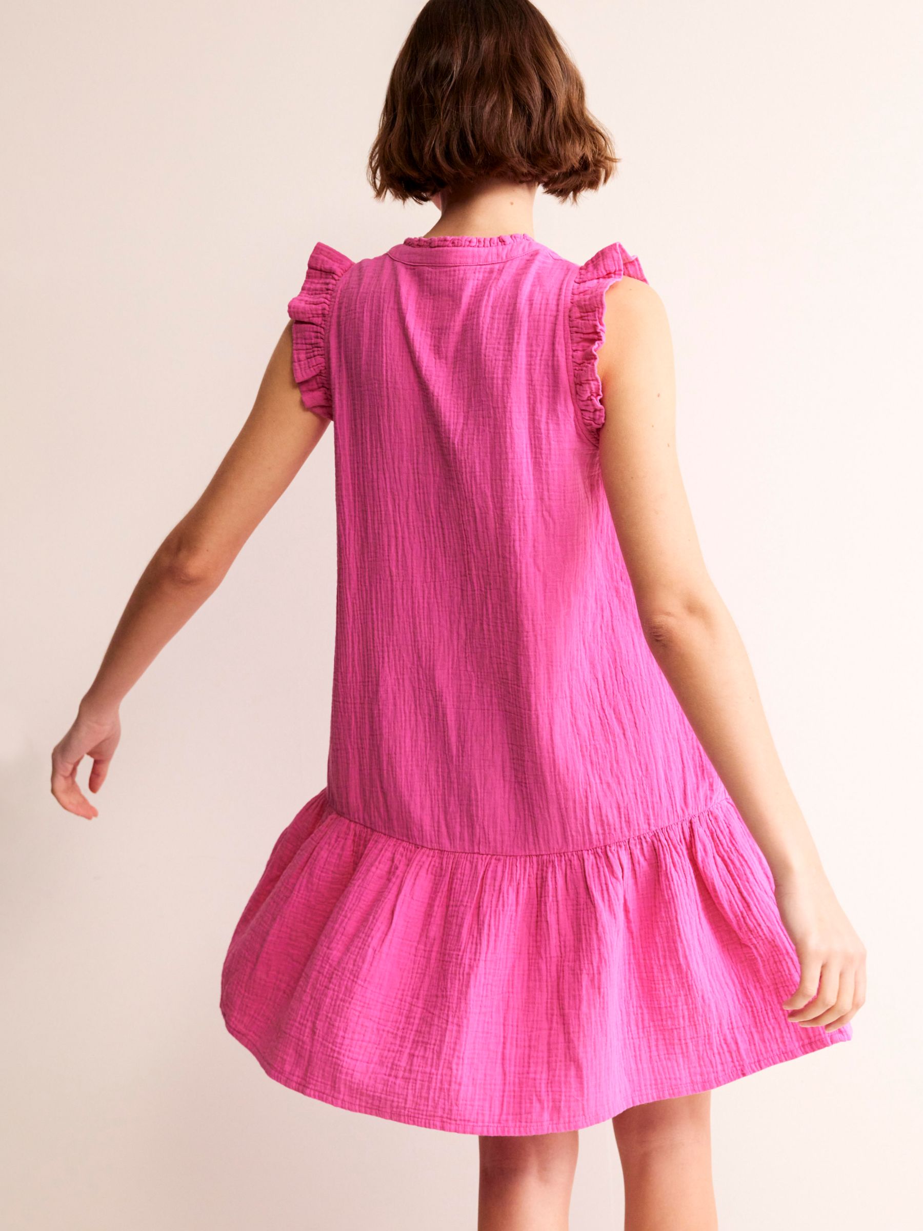 Boden Daisy Double Cloth Mini Dress, Pop Pansy, 10
