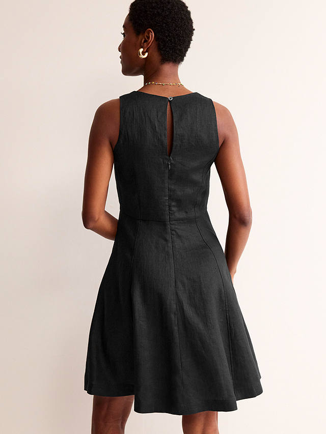 Boden Carla Linen Mini Dress, Black