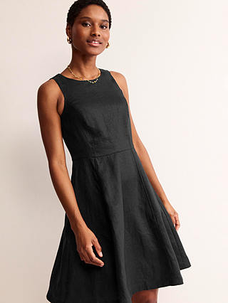 Boden Carla Linen Mini Dress, Black