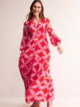 Boden Occasion Ecovero Shirt Maxi Dress, Flame Scarlet