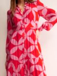 Boden Occasion Ecovero Shirt Maxi Dress, Flame Scarlet
