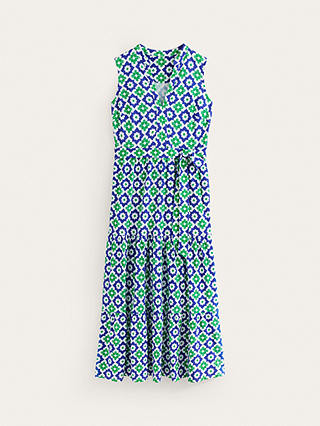 Boden Naomi Notch Jersey Maxi Dress, Green/Multi