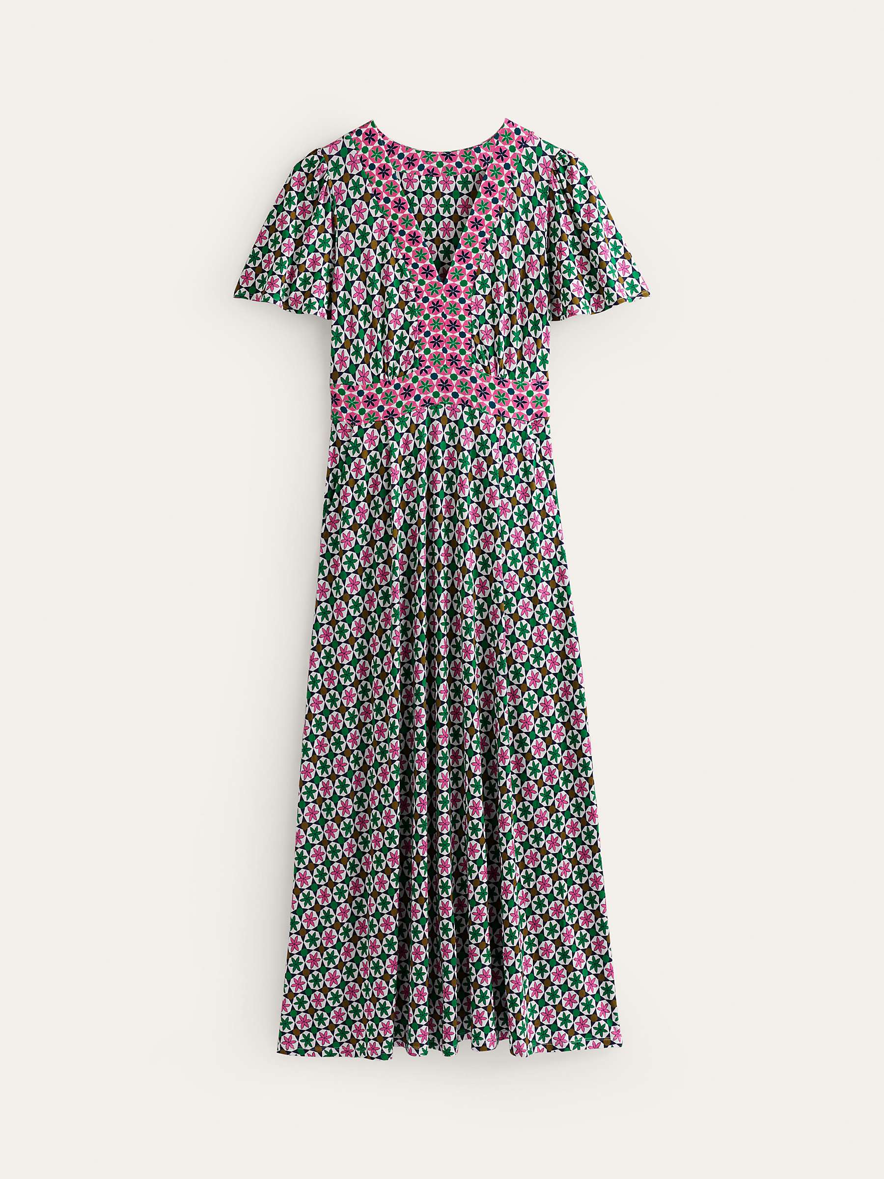 Buy Boden Flutter Jersey Maxi Dress, Botanic Tile Online at johnlewis.com