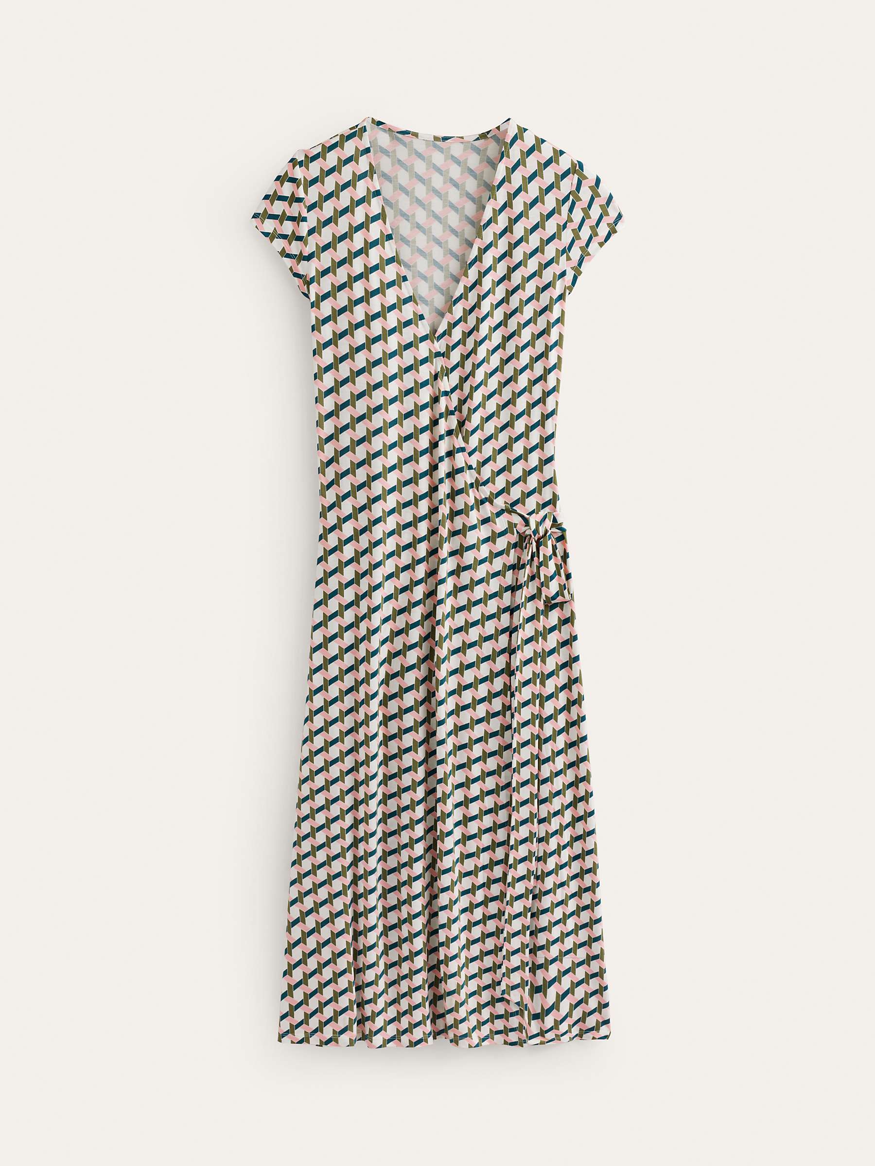 Buy Boden Joanna Cap Sleeve Wrap Dress, Honeycomb Geo Online at johnlewis.com