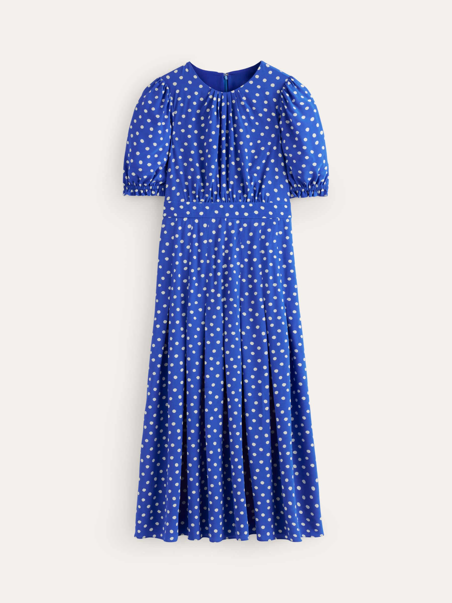 Boden Liv Ecovero Pleated Midi Dress, Surf The Web at John Lewis & Partners