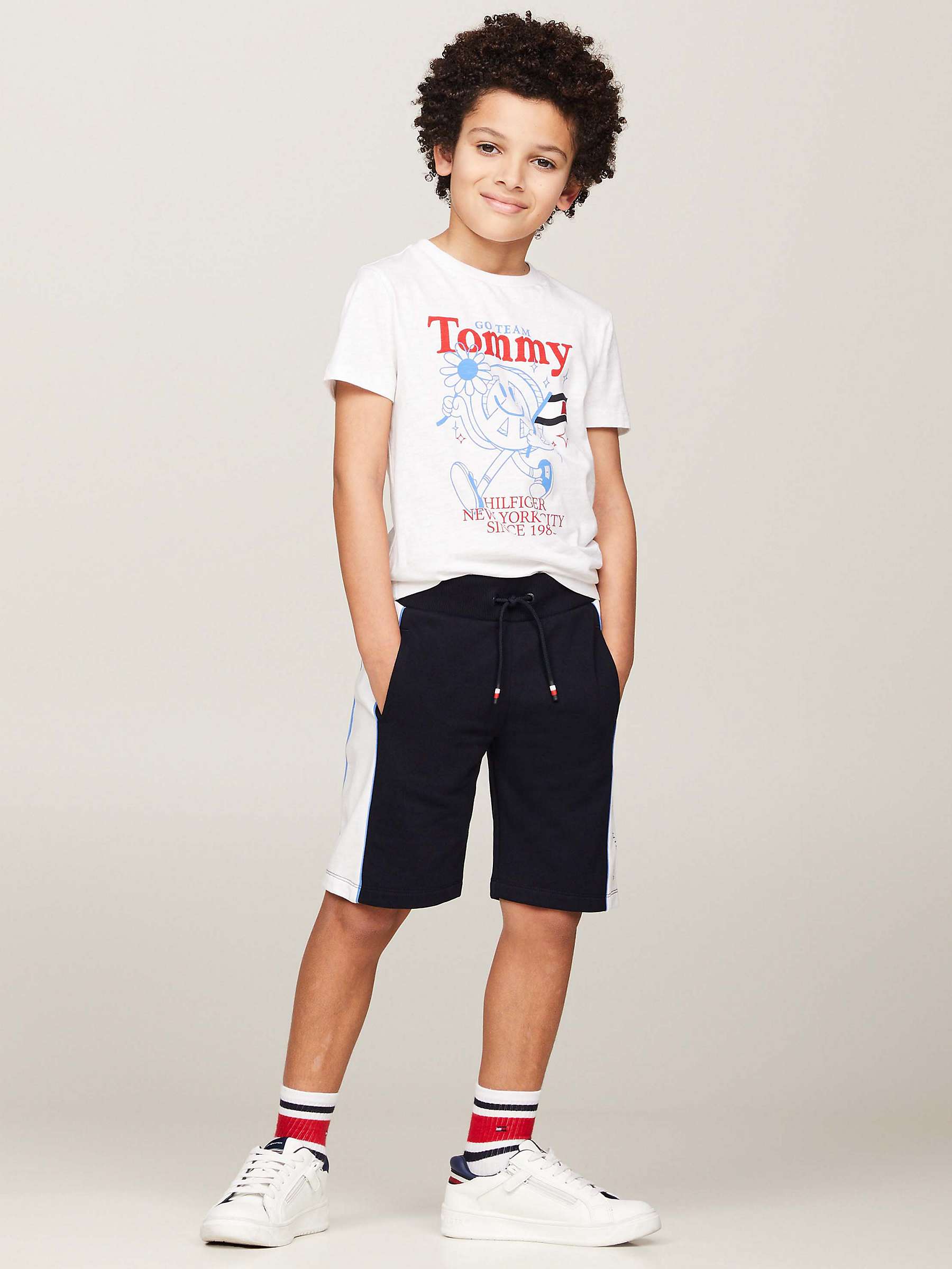 Buy Tommy Hilfiger Kids' Go Team Tommy T-Shirt & Shorts Set, Blue Spell/Multi Online at johnlewis.com