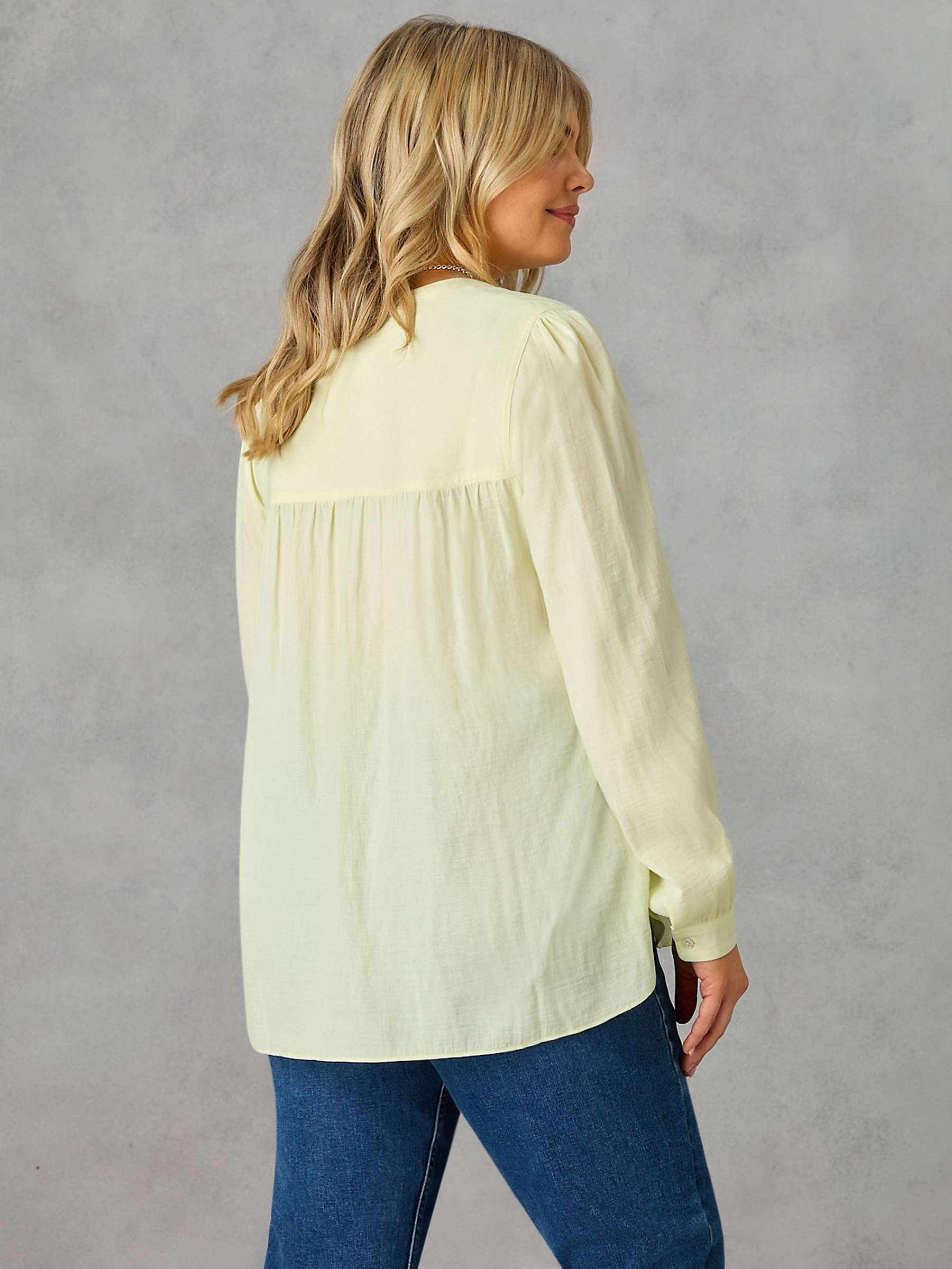Buy Live Unlimited Curve Nehru Collar Blouse, Yellow Online at johnlewis.com