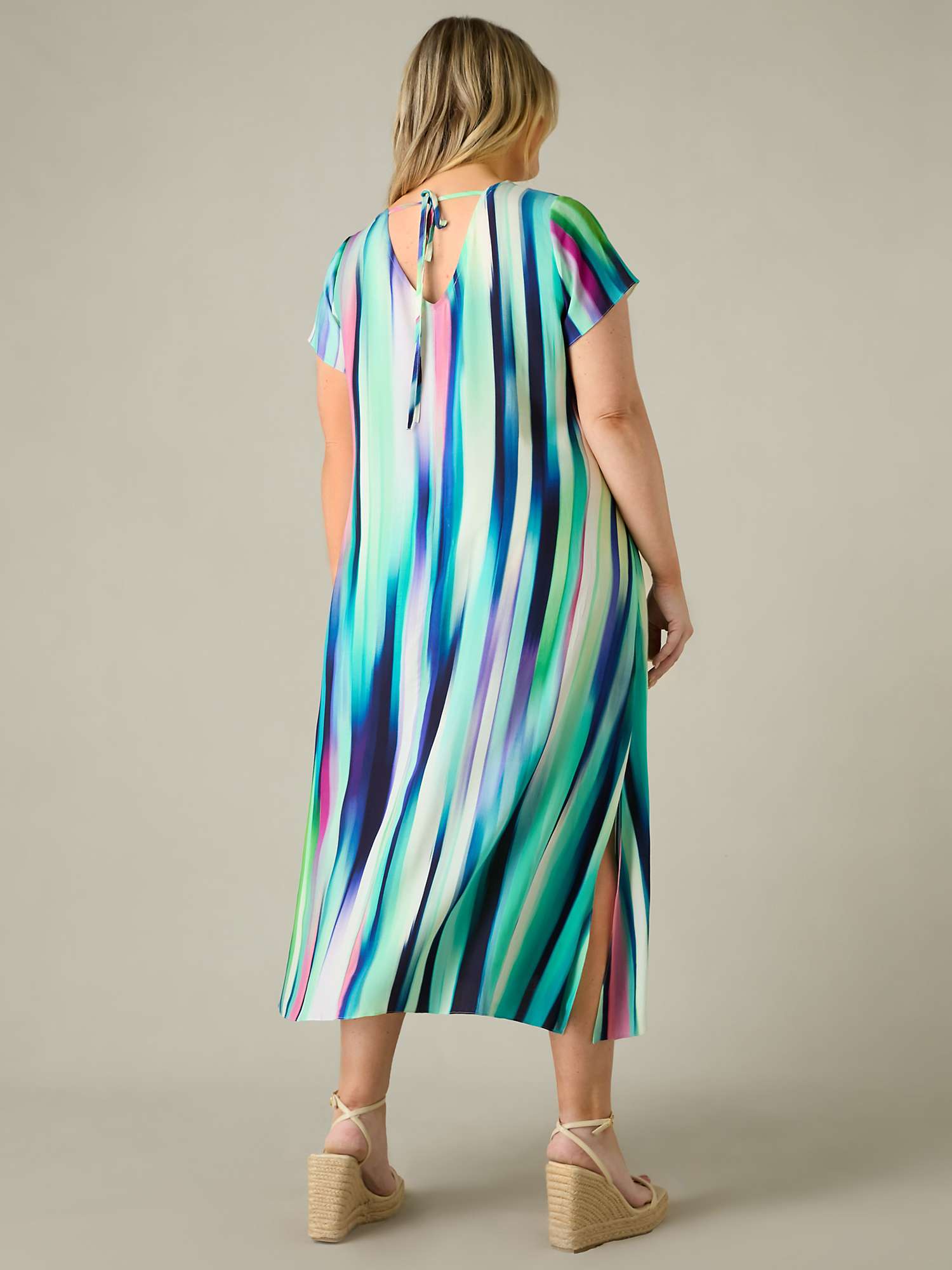 Buy Live Unlimited Curve Abstract Hanky Hem Midi Dress, Black/Multi Online at johnlewis.com