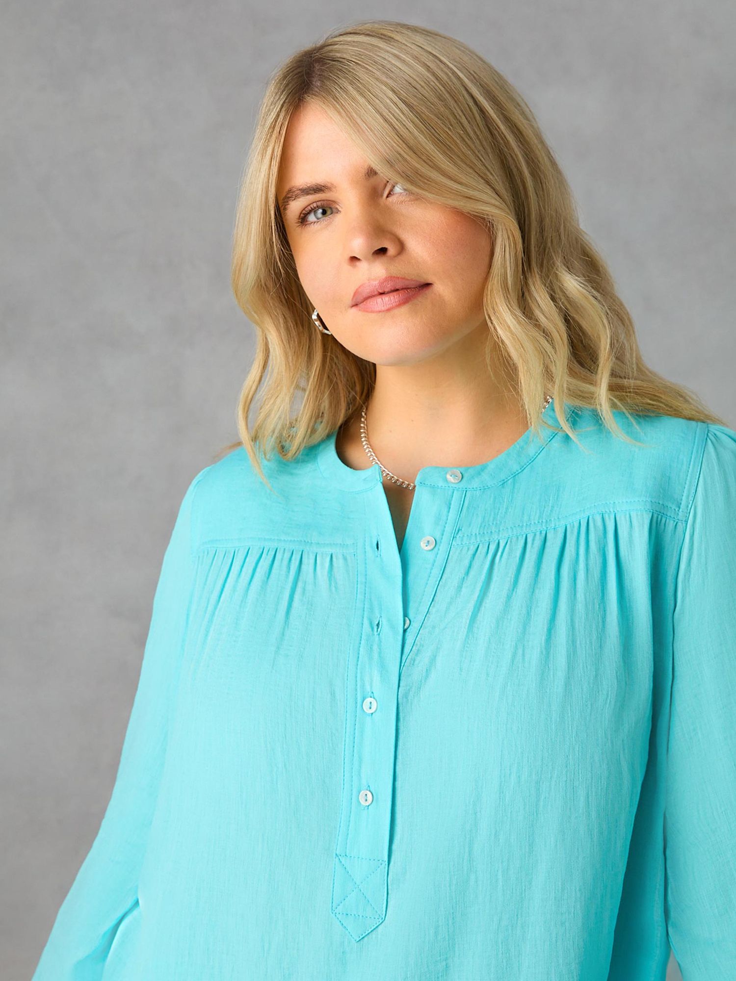 Live Unlimited Nehru Collar Blouse, Turquoise, 12