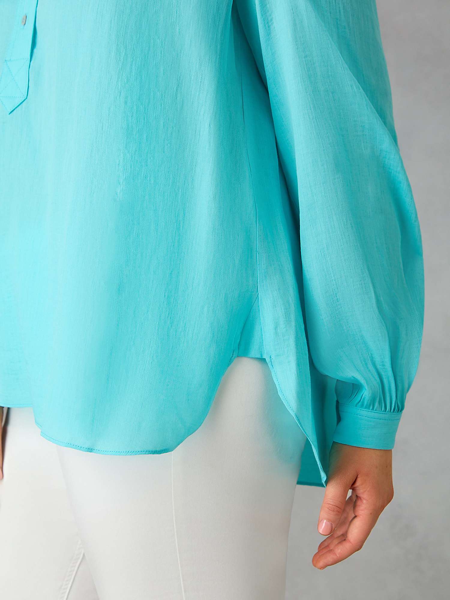 Buy Live Unlimited Nehru Collar Blouse, Turquoise Online at johnlewis.com