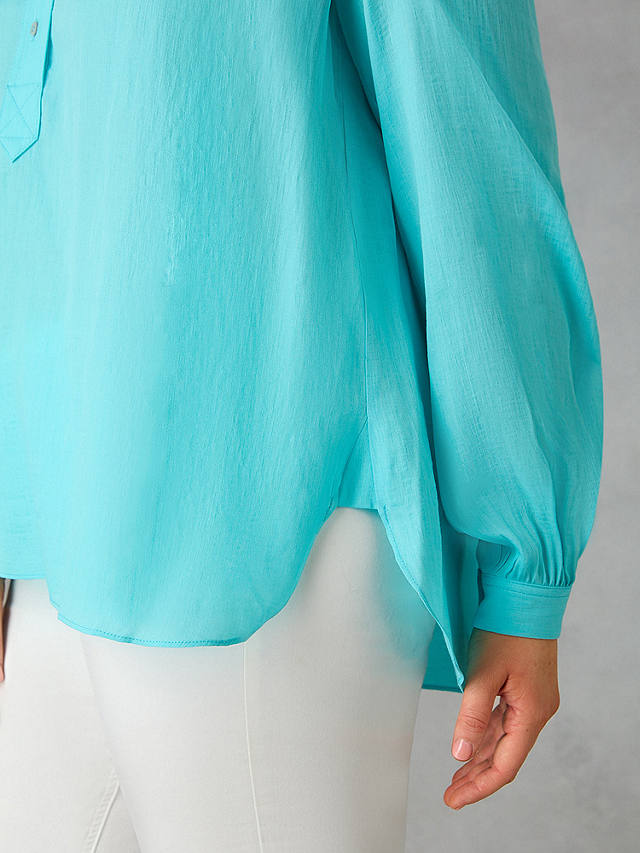 Live Unlimited Nehru Collar Blouse, Turquoise