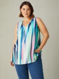 Live Unlimited Curve Abstract Print Vest, Multi, Multi