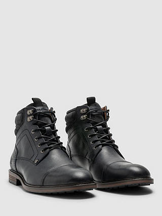 Rodd & Gunn Dunedin Leather Military Boots, Onyx Wash