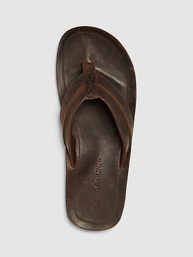 Rodd & Gunn Piha Leather T-Bar Sandals, Chocolate